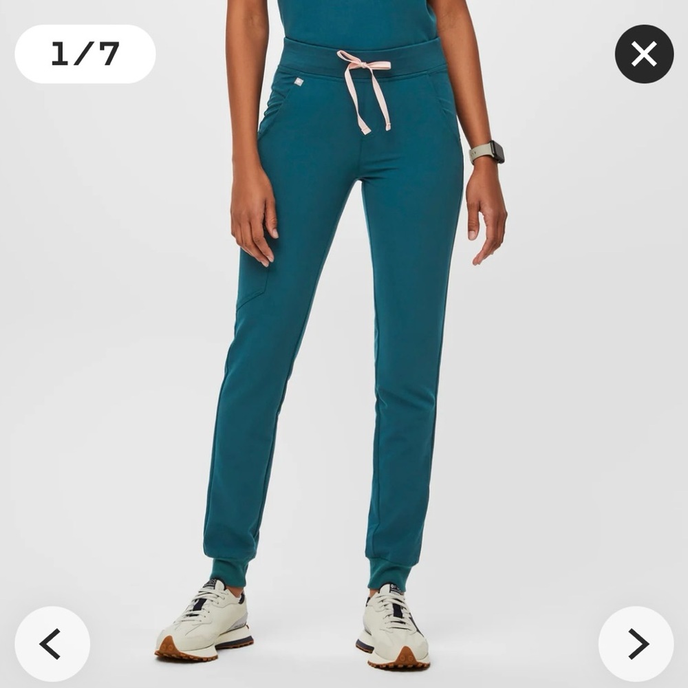 Figs Zamora Jogger Scrub Pants Caribbean Blue Size Small